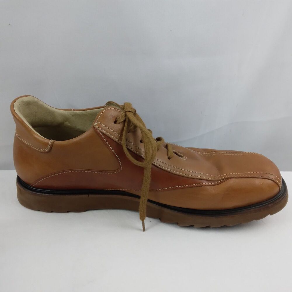 Kenneth Cole Reaction Brown Leather Lace Up Oxford 2 Tone Y2K Preppy Men's 12 - Picture 13 of 16